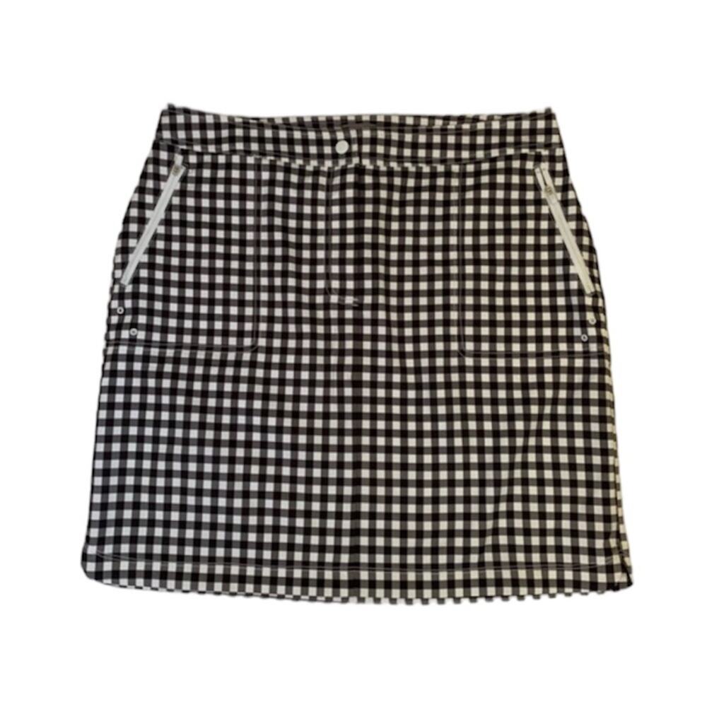 NWT Talbots Black White Gingham Mini Skirt Women’s 10 Preppy Casual Athleisure